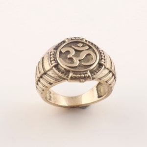 OM Ring, Yoga Ring, Boho Ring, Spirit Ring, Brass Ring, Religious Ring, Gold Ohm Ring, Ohm Ring, Graduation Gift,
