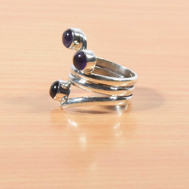 Amethyst Ring Round stone Ring Handmade Jewelry,Boho Jewelry Gemstone Ring 925 Silver Ring Silver Designer Ring Sterling Silver Ring