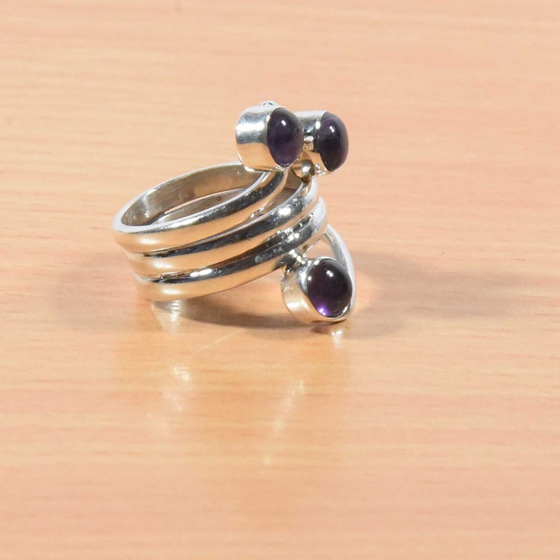 Amethyst Ring Round stone Ring Handmade Jewelry,Boho Jewelry Gemstone Ring 925 Silver Ring Silver Designer Ring Sterling Silver Ring