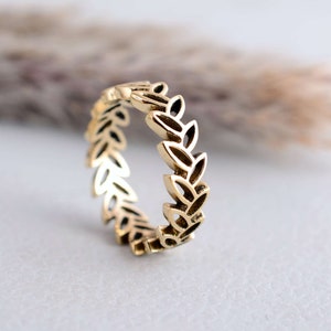 Leaf Ring, Gold Band Ring, Dainty Ring, Brass Ring, Every Day Wear Ring, Minimalist Ring, Gift For Her, Unique Ring, Ring For Women,