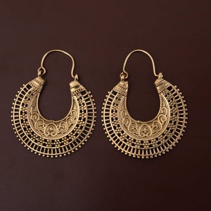 Big Hoop Brass Earrings, Indian Earrings,Boho Earrings,Hoop Earrings,Big Brass Earrings,Tribal Earrings,Ethnic earrings,gift for her