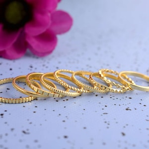New Gold Knuckle Ring Set of 6 Above the Knuckle Rings, Stacking Midi Ring, Gold Rings, Mid Knuckle Ring,Gold Filled Knuckle Ring