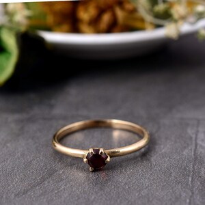 Minimalist Birthstone Ring • Gemstone Ring in Brass • Dainty Birthstone Ring • Stacking Ring • Gifts for Mom