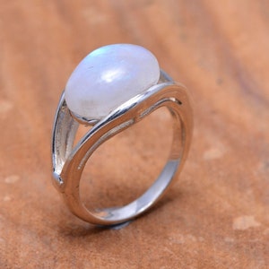 Moonstone Ring, Handmade Ring, Anniversary Ring, Natural Moonstone Ring For Women, Bridesmaid Gift, 925 Silver Moonstone Ring, Boho Ring