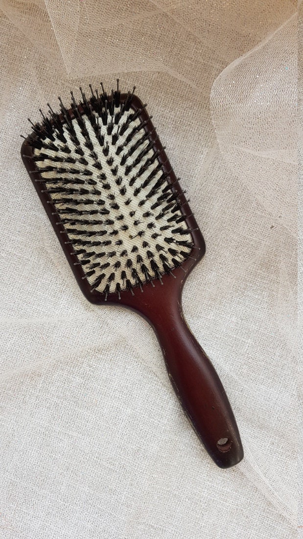 VINTAGE HAIR BRUSH with boar bristles Personalized hair Etsy