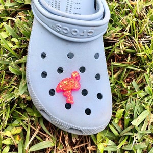 Blue crocs with flamingos hot sale