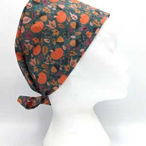Pumpkins and Leaves Scrub Hat