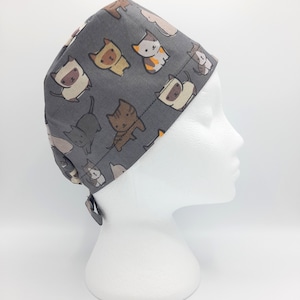 Charcoal Cats Scrub Hat Cap