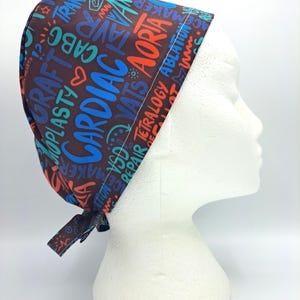 Cardiac Scribbles Scrub Hat Cap