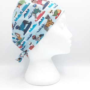 Surfing Dogs Scrub Hat Cap