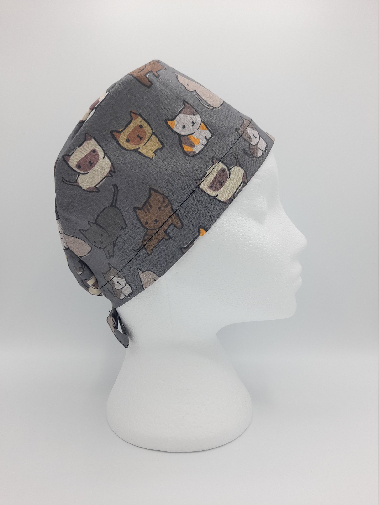 Charcoal Cats Scrub Hat Etsy