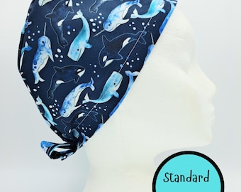 Whales Scrub Hat Cap