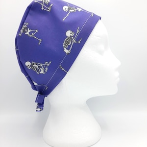 Skeleton Yoga Scrub Hat Cap