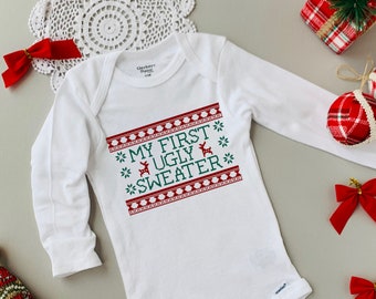 my first ugly sweater onesie