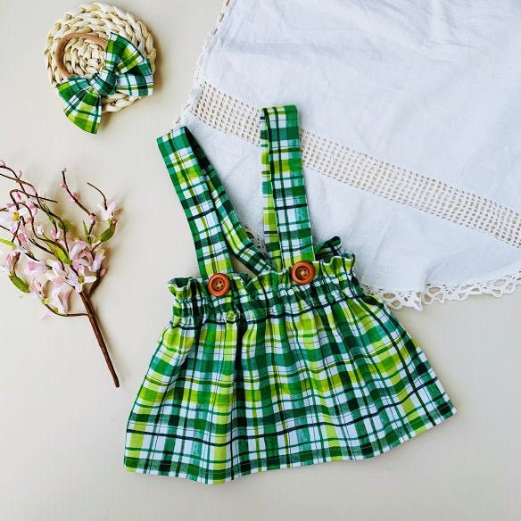 Baby girl plaid suspender skirt hotsell