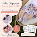 Reversible Baby Slippers Sewing Pattern PDF | Easy Baby Shoes Pattern 6 Sizes 0-24 Months | Instant Download
