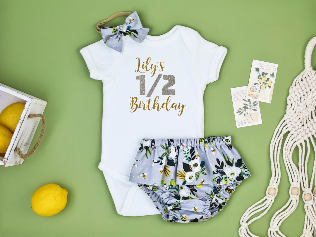 Personalized Half Birthday Baby Girl Outfit. Birthday Girl Etsy