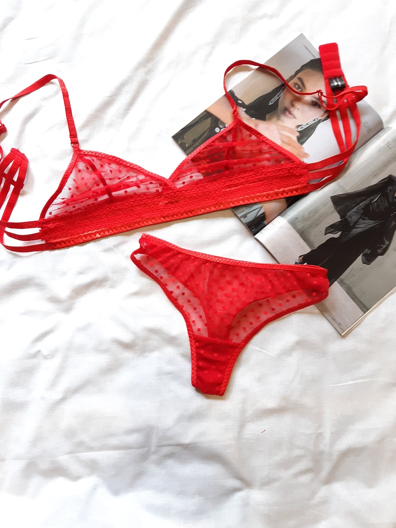 Sexy Lingerie Set, Sheer Bikini, Erotic Lingerie Gift for Girlfriend