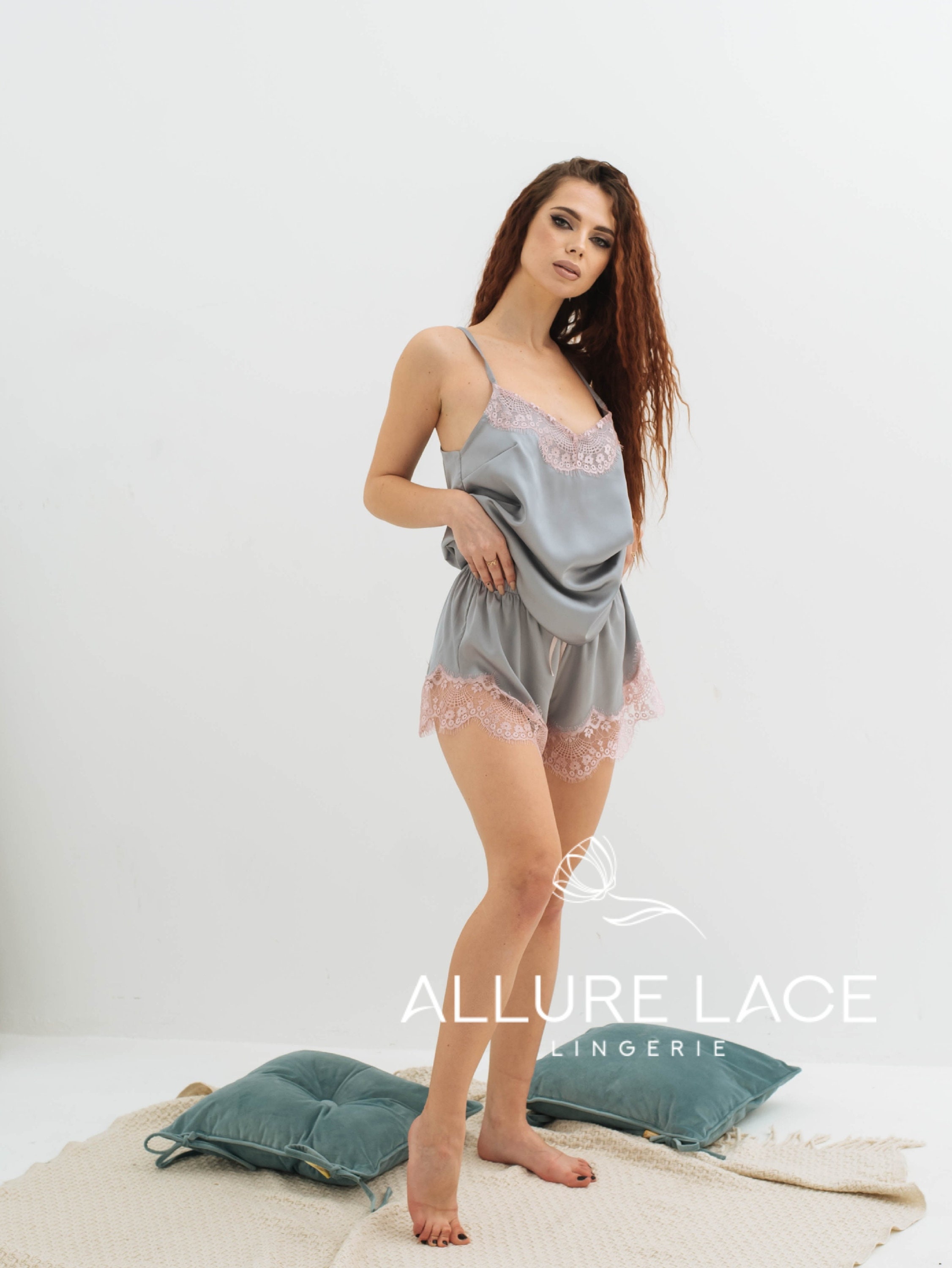 Trmx conjunto de pijamas sexy para mujer/ropa de dormir de seda de