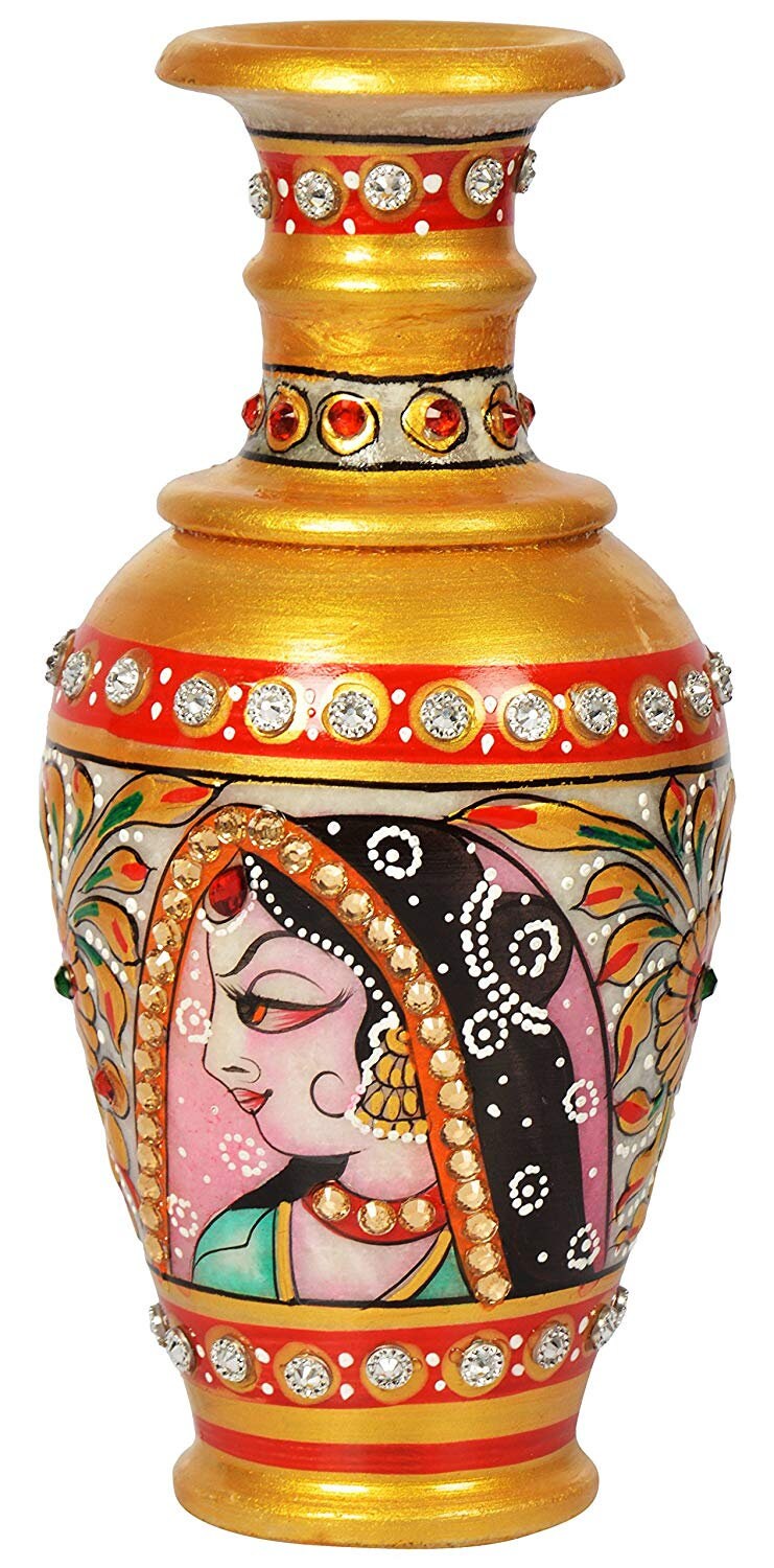 Marble Flower Pot Stoneware Vase Rajasthani traditional lady Etsy