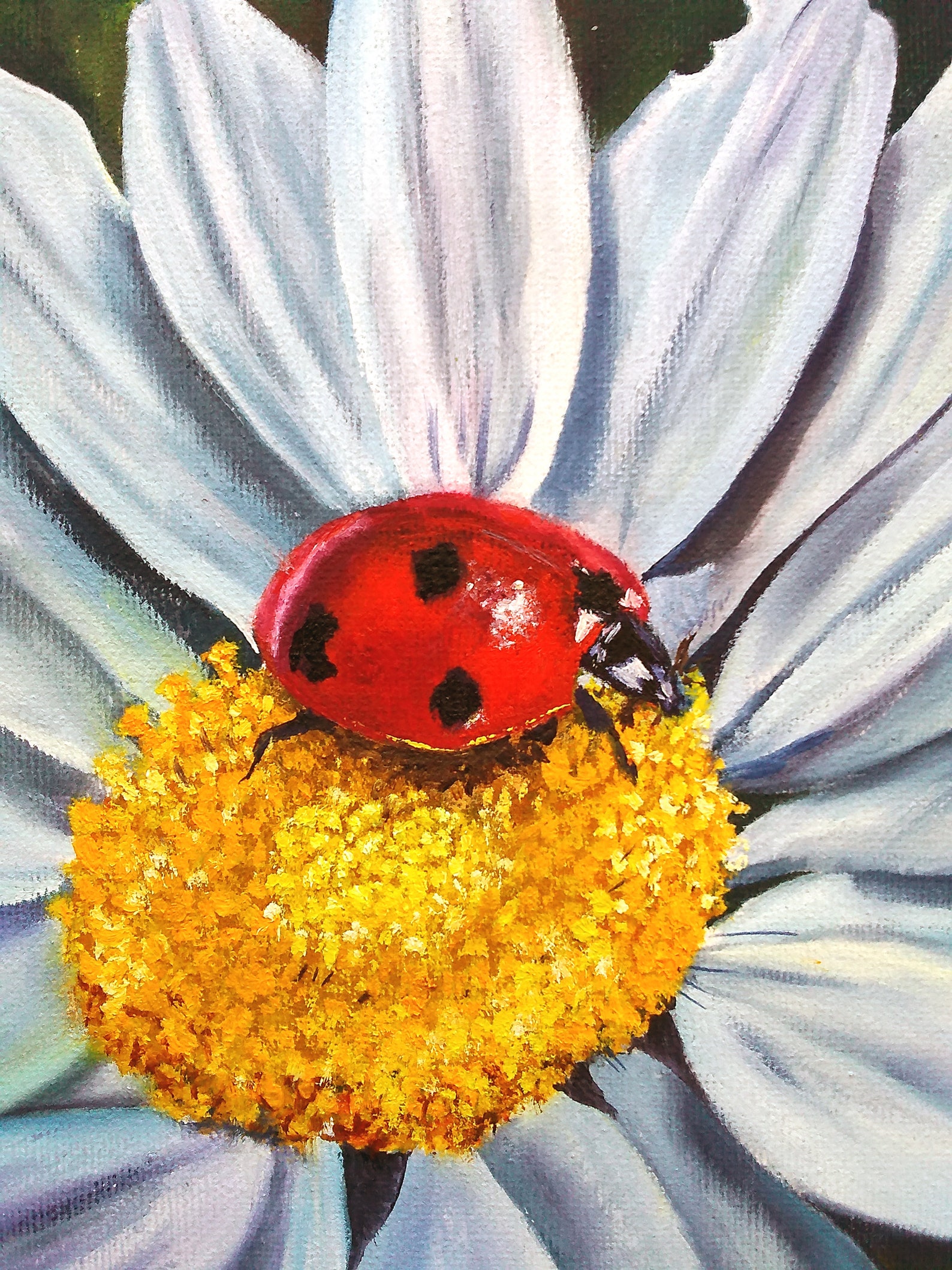 Ladybug Painting Original art Daisy Wall Art Small Work of Art Etsy