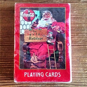 1998 Coca-Cola Playing Cards, Collectible Sparkling Holidays Deck, Sealed Package, Vintage Card Set