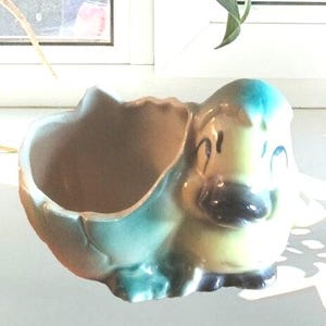 Vintage Shawnee Pottery Duck Planter: Hatching Chick Decor