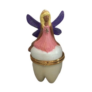 Tooth Fairy Tooth Holder Trinket Box Pink Fairy Pixy Tooth Holder Keepsake Handmade