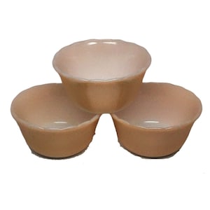 Ciotole per crema pasticcera Fire King Peach Luster - Set da 3