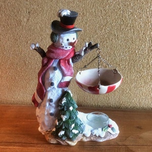 Calentador de tarta de muñeco de nieve Yankee Candle, decoración invernal para el hogar, calentador de cera derretida, regalo de Navidad, fragancia festiva