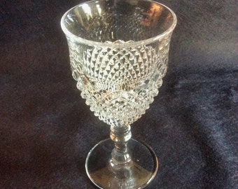 Westmoreland English Hobnail Diamond Round Base Water Goblet, Vintage Glassware, Elegant Tableware