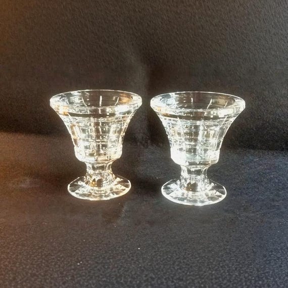 Pair of Mikasa Crystal Holders, Candle Pillars & Votives, Madison Avenue Collection, Home Decor Accent