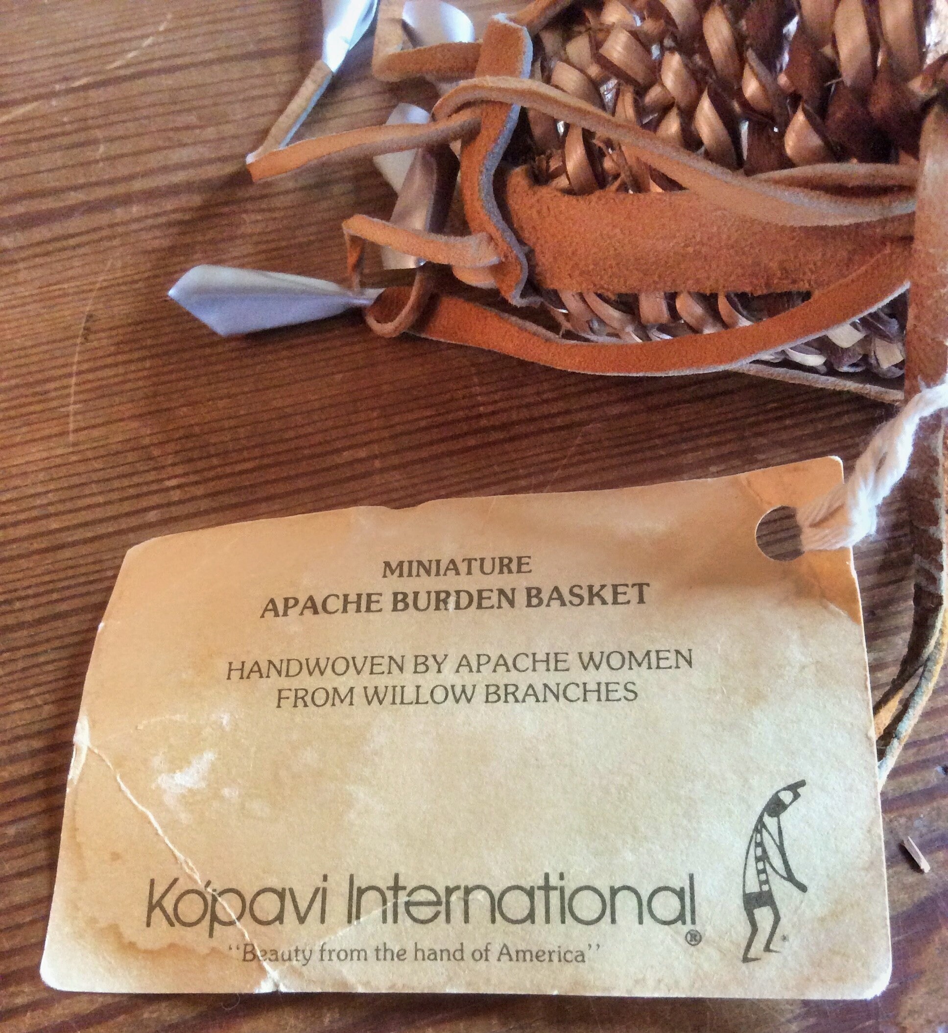 Apache Women Willow Branch Basket, Miniature Burden Basket, Handmade