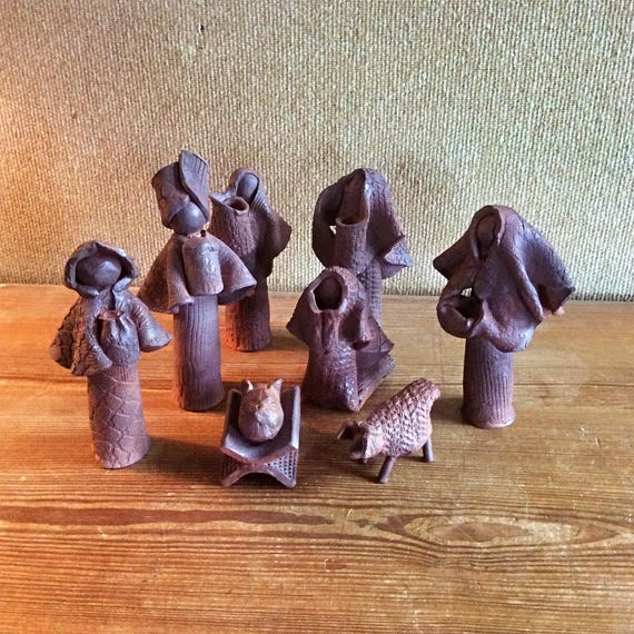 Clay Nativity Set Handmade