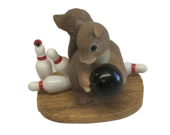 Charming Tails Spare Me Fitz & Floyd 87/805 Bowling Mouse Figurine