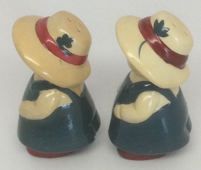 Farmer Salt and Pepper Shakers Ceramic Fun and Whimsical Etsy