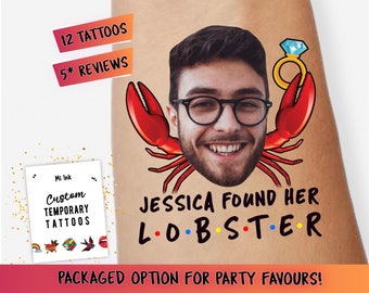 He's My Lobster Friends Tattoos Photo Tattoos Face Tattoos Personalised Custom Temporary Tattoos Found Her Lobster