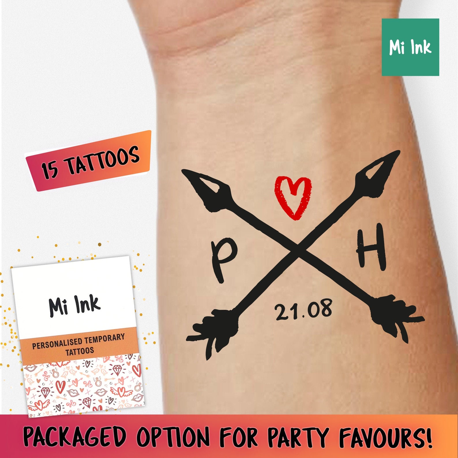 Wedding Tattoos Personalised Custom Temporary Tattoos Wedding Etsy