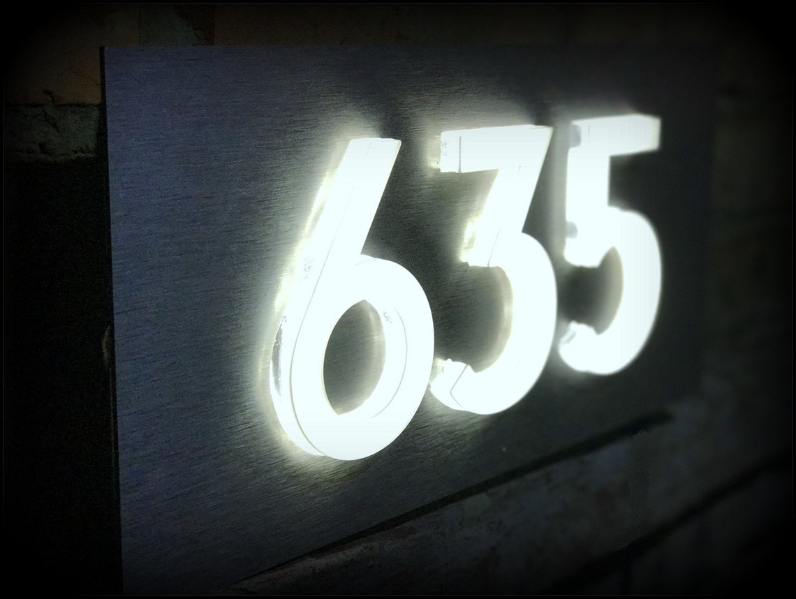Bespoke LARGE led House Number Sign 5 Dusk to Dawn Etsy