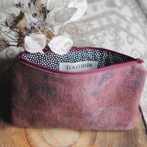 Pink-lila farbenes Batik Täschchen, Kosmetiktasche, Aufbewahrung