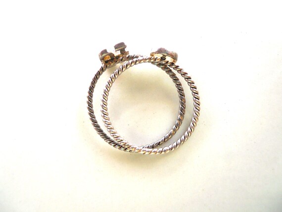 IN-PUT-OUT Love&Peace Ring Silver925 リング Sterling Silver Love & Peace Symbol Stackable Ring Set of 2 - Boho