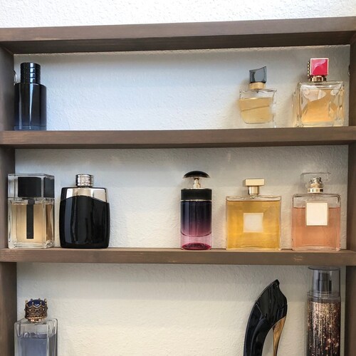 Perfume Shelf Cologne Shelf Wood Shelf Fragrance Organizer Etsy
