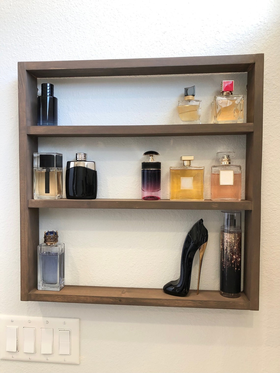 Perfume Shelf Cologne Shelf Wood Shelf Fragrance Organizer Etsy