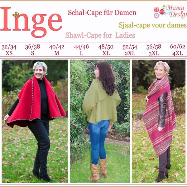 Schnittmuster "INGE" Schal-Cape Damen eBook von Mamu-Design