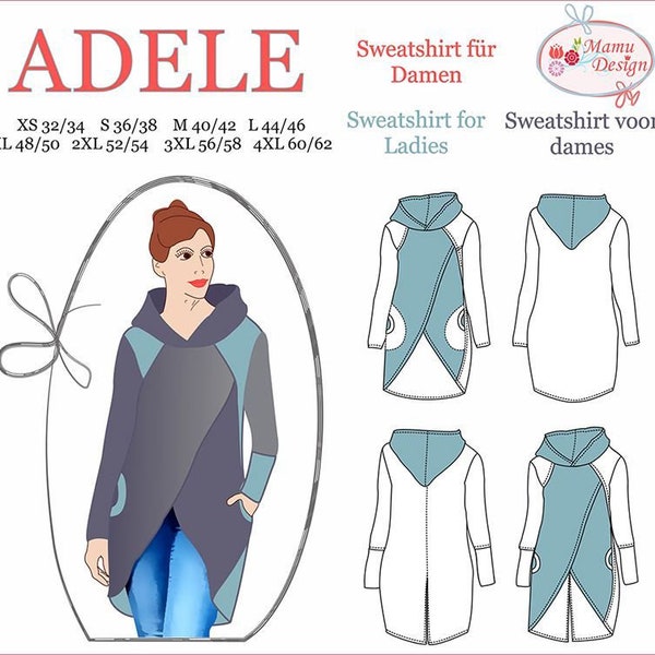 Patrón de costura camisa de manga larga "ADELE" libro electrónico para mujer de Mamu-Design