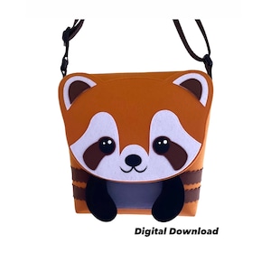 Instructions de couture et modèles PDF FCM SVG Sac en feutre Sac pour enfant Red Panda