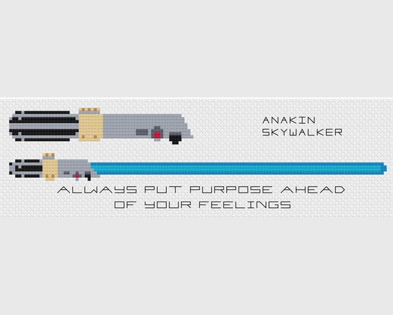 Anakin Skywalker's Lightsaber Cross Stitch Pattern - Etsy