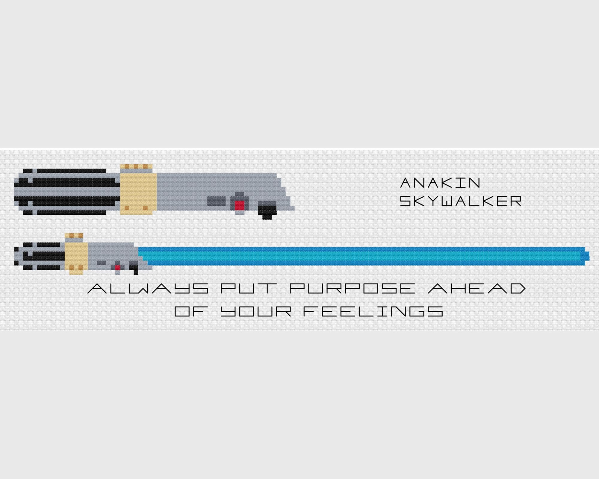 Anakin Skywalker's Lightsaber Cross Stitch Pattern - Etsy