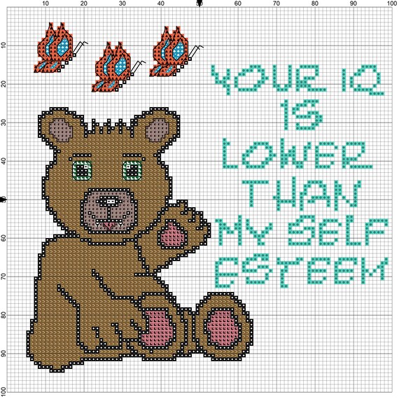 Murder Suicide By Words From A Teddy Bear Funny Cross Stitch Etsy