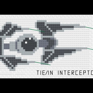 Star Wars TIE Interceptor Cross Stitch Pattern